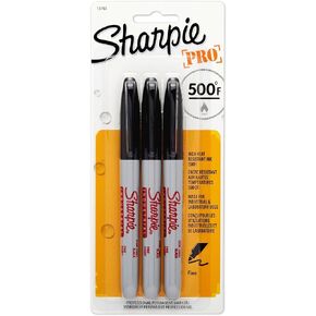 SHARPIE 13763PP Industrial Fine Point Permanent Marker, Withstand Up To 500F, Designed for Industrial and Laboratory Users, Black Color, 1 Blister with 3 Markers