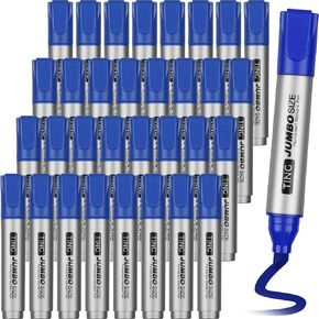 Fuutreo 32 Pcs Jumbo Permanent Markers Bulk Large Chisel Tip Permanent Markers Waterproof Jumbo Pens Quick Drying Office Teacher Supplies(Black)