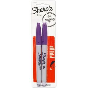 SHARPIE Permanent Markers, Fine Point, Blue, 2-Pack (1765449)