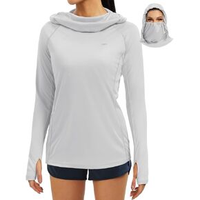 IUGA SPF Shirt Women Sun Protection Clothing UPF 50+ Hoodie with Face Cover UV Hiking Long Sleeve Shirts Lightweight Outdoor