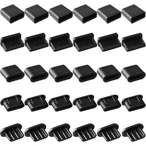 30 PCS 5 Types USB Dust Plugs Covers, Soft Silicone USB Port Anti-dust Plugs, Dust Covers Stoppers for USB Male Ports, USB Female Ports, USB Type C Male Female Ports, Micro USB Ports