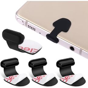 4PCS Type C Port Dust Plug, USB C Dust Cap Anti-Dust Charging Port Plug Silicone Dust Protector Anti Dust Plug Cover Anti-Lost Protective Case Compatible with Laptop Smartphone (Transparent)