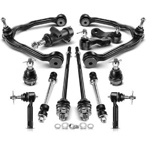 A-Premium 13Pc AWD 4WD Front Suspension Kit, For Chevy GMC Silverado 1500 Sierra 1500 Suburban Avalanche Tahoe Yukon XL Escalade EXT ESV, Upper Control Arm Lower Ball Joint Sway Bar Link Tie Rod End