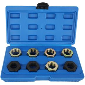VKALTUL 8pcs Axle Spindle Rethreading Tool Set, Thread Chaser Set, Thread Repair Tool M20,22,24 13/16 3/4 x20UNEF