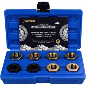 AUTOOL 8pcs Axle Spindle Rethreading Tool Set, Thread Chaser Set, Thread Repair Tool Thread Rethreading Restorer Tool M20 M22 M24 & UNF 13/16"3/4"x20UNF