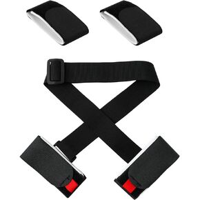 Ski & Pole Carrier Straps, Adjustable Snowboard Training Harness with 2 Ski Straps Ski Bands Ski Boot Carrier Straps Snowboard Gear for Skiing Men and Women