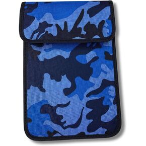 Ororo Shop Faraday Bags for Phones and Car Key, Key Fob Signal Blocker, Signal Blocking Faraday Pouch, Cell Phone Signal Jammer, Anti-Theft Pouch Faraday Cage, Camo Blue