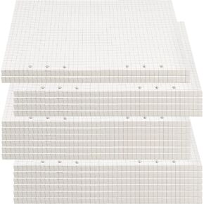 800 Sheets A5 Grid Refill Paper Graph Paper Squared Grid Planner Insert 6 Hole Punched for 5.8 x 8.25 Inch Notebook, 800 Sheets/ 1600 Pages