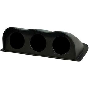 GlowShift Universal Black Triple Gauge Console Dashboard Pod with Dome Lip - Fits Any Make/Model - ABS Plastic - Mounts (3) 2-1/16" (52mm) Gauges to Vehicle's Dash