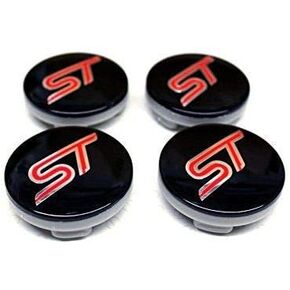 4PCS 54MM ST Racing Black RED Center Wheel HUB CAPS Emblem Cover CP9C-1A096-AA