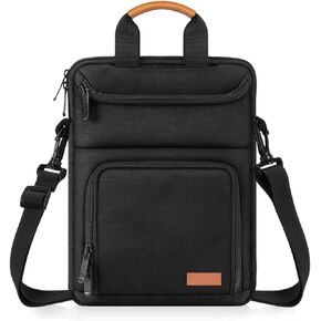 9-11 Inch Tablet Sleeve Bag Carrying Case Fits iPad Air 5 10.9" 2022, iPad Pro 11 M2 2022-2018, iPad 10th 10.9, iPad 9/8/7th 10.2, Tab S8/S9 11", with Shoulder Strap, Handle and Pockets, Black