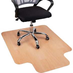 Mind Reader Office Chair Mat for Hardwood Floors, Under Desk Floor Protector, Rolling, PVC, 35.5" L x 47.50" W x 0.0625" H, Woodtone