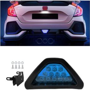 Car F1 Style Brake Light, DRL Fog Rear Tail Third Brake Light, Waterproof Triangle Warning Flash Lamp with 12 LED, Universal Car Accessories for Motorcycles Trucks Safety Stop (Blue)