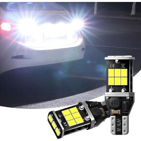 QODOLSI Pack-2 Car Illumination Lights, T15 Reverse Light, High Power Decoding 3535 Chip Bulbs, Super Bright LED Bulb, Extremely Super Bright, Universal Bulbs Replacement (White Light)