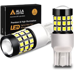 Alla Lighting T20 7443 7440 LED Strobe Flashing Brake Lights Bulbs, 6000K Xenon White Super Bright 2835 SMD 12V Dual Filament Blinking Stop Lights for Cars, Trucks 7441 7444 7442