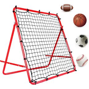 Foldable Football Training Rebounder Net with Thickened Tube and Rope, Soccer Rebound Net Training Soccer Kickback Target Goal Net for Kids and Teenagers - Perfect for Backyard Soccer Practice