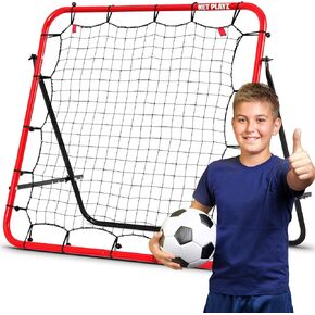 Soccer Rebounder, Kickback Rebound Net 3.3X3.3FT - Football Training Gifts, Aids & Equipment for Kids, Teens & All Ages, Portable, 6 Adjustable Angles