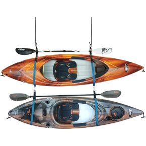 Pelican Double Kayak Storage Strap System - for Indoor and Outdoor Kayak & SUP Paddle Board Hangers - Comes with Paddle Clips - PS1954, Black; Turquoise