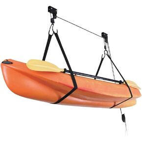 ASMSW Kayak Ceiling Storage Bike Ceiling Mount Kayak Hoist Lift Storage Garage Pulley System for Canoe Paddleboard Bike Ladder 100 lbs Capacity with Straps