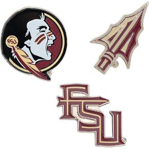 Florida State University Lapel Pins 3 Pack Seminoles FSU Logo Enamel Made of Metal (Pin Set)