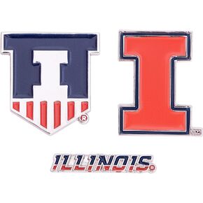 University of Illinois Lapel Pins 3 Pack Fighting Illini U of I Logo Enamel Made of Metal (Pin Set)