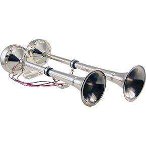 Pactrade Marine Boat Stainless Steel Electric Dual Trumpet Horn Complete Set 12V-150db for Pontoon RV Car Truck Boat in Saudi Arabia