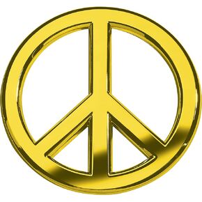 Premium Car Emblems - Heavy Duty 3D Peace Sign Logo - Long Lasting Easy Mounting Adhesive Backing Emblem Symbols - Thick Chrome-Plated Metal