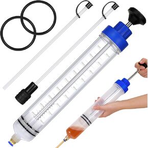 Gisafai 500CC Automotive Fluid Extractor Pump 500CC Fluid Extractor Manual Fluid Extractor Oil Extractor Pump Syringe Pump for Gasoline Hand Cleaner for Power Steering, Hydraulic Fluid (Black)