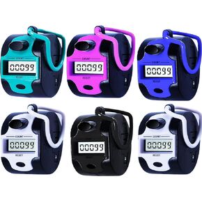 TESEAS Handy Counter Click Manual Digital clicker Stitch Tally Counters Finger Mechanical Palm Handheld Pitch 5-Digit Electronic Display Click Counter Number Count for Row, People, Golf Lap