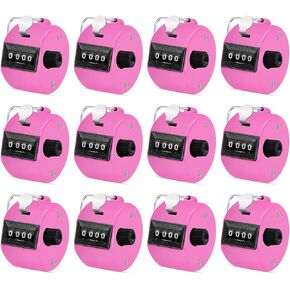 12 Pcs Hand Tally Counter 4-Digit Lap Counter Clicker, Manual Mechanical Handheld Pitch Click Counter with Finger Ring for School Golf & Knitting Row Croche