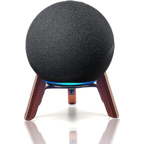 Real Wood Stand for Echo (4th Gen) Speaker (2020),Tripod holder Accessories Protect Alexa speaker for Sound better,Secure Stable Wooden Mount with metal frame for all new Echo 4th gen speaker (Walnut)