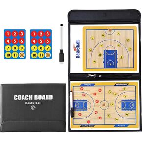 RoseFlower Basketball Coaching Board, Magnetic Tactics Strategy Board, Coaches Clipboard Kit with Magnets and Marker Pen, Coach Training Equipment for Teaching and Game Plan Demonstration