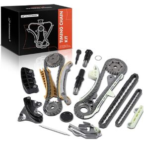 A-Premium 17PCS Engine Timing Chain Kit W/Tensioner & Guide [SOHC, 6Cyl 4.0L] Compatible with Ford, Mercury, Mazda - Explorer 97-10, Explorer Sport Trac, Ranger 01-10, B4000 01-10, Mountaineer 98-10