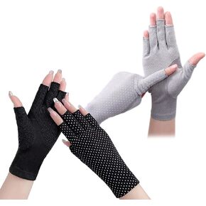 HinyBoeh Womens Sunblock Gloves Summer UV-Protection Driving Gloves Touchscreen Half Finger Gloves for Outdoor