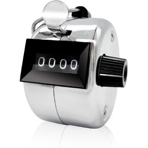 Medsuo Metal Hand Held Tally Counter 4-Digit Mechanical Clicker Counter Clicker for Coaching Knitting People Lap Fishing Golf Sport Row School Event