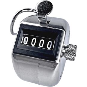 Tally Counter, Professional Grade Stainless Steel H-102 Clicker Counter - Japanese Made 4-Digit Handheld Counter Clicker, Lap Counter, Pitch Counter Clicker, Multi-Use People Counter