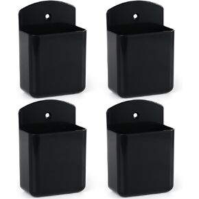 2 Pcs Remote Control Holder Wall Mount, TV Controller Holder, Self Adhesive Remote Holder, Wall Pen Holder Storage Accessories for Home Office School(Black)