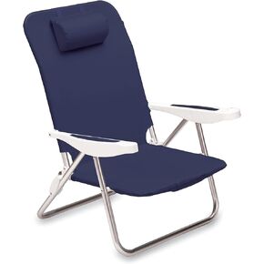 ONIVA - a Picnic Time brand Monaco Reclining Backpack Beach Chair, Outdoor Folding Lounge Chair, Lightweight Low Chair, (Navy Blue)