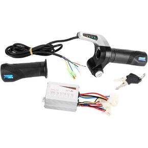 Aramox Motor Brushed Speed Controller, 24V 500W Motor Brushed Controller Box with Throttle Grip for Electric Bicycle Scooter E-Bike