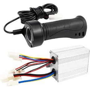 YOLUFER 500W Brushed DC Motor Speed Controller Alloy Brush Motor Control Box Throttle Twist Grips E-Bike Scooter Tricycle Speed Controller Motor 36V