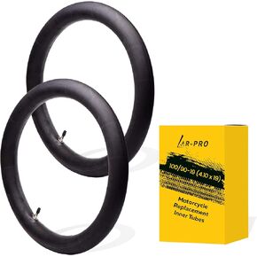 (2-Pack) 100/90-19 (4.10 x 19) Motorcycle Inner Tubes - 19" Dirt Bike Natural Rubber Tubes - Pinch and Puncture-Resistant Tubes - TR4 Valve Stems - Designed for Off-Road and Motocross Tires