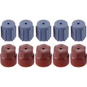 X AUTOHAUX 5 أزواج معرف 0.55 بوصة أغطية صمامات مكيف هواء السيارات غطاء صمام الهواء مجموعة غطاء سدادة الغبار لنظام تكييف الهواء للسيارة إصلاح تكييف الهواء ABS بلاستيك أزرق