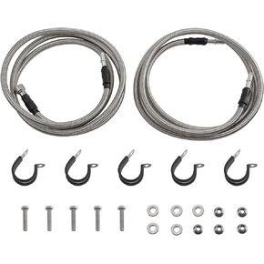 Stainless Steel Fuel Lines Kit Fits for 2004-2010 Chevy Silverado 1500 2500 3500 GMC Sierra 1500 2500 3500 Replaces# 819-816 Upgraded Flexible Stainless Steel Braided Fuel Line