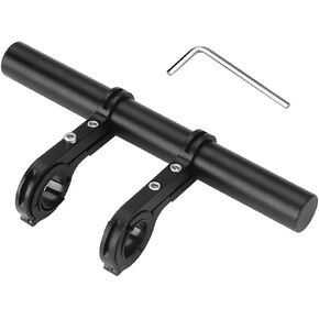 Bicycle Handlebar Extension, 20cm Multifunction Double Bike Handlebar Extender Aluminum Alloy Bracket Extension Flashlight Holder Bicycle Accessories with Screwdriver for Bicycle Speedometer Light