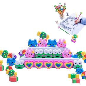 Pencil Erasers Toppers 35pcs Pencil Top Erasers Cap Pink Heart Shape Pencil Eraser Topper