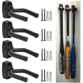 Vertical Baseball Bat Softball Bat Display Wall Mount Wall Rack Wall Holder -Easy to Install- Nails Included