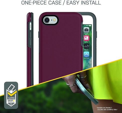 OtterBox Symmetry Series Case for iPhone SE 3rd Gen (2022), iPhone SE 2nd (2020), iPhone 8, iPhone 7 (NOT Plus) w/Tempered Glass Screen Protector, Bundle - Bulk Packaging - Black in Saudi Arabia