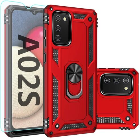 for Galaxy A02S Case,Samsung A02S Case with Screen Protector,[Military Grade] 16ft. Drop Tested Cover with Magnetic Kickstand Car Mount Protective Case for Samsung Galaxy A02S, Black in Kuwait