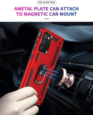 for Galaxy A02S Case,Samsung A02S Case with Screen Protector,[Military Grade] 16ft. Drop Tested Cover with Magnetic Kickstand Car Mount Protective Case for Samsung Galaxy A02S, Black in Kuwait