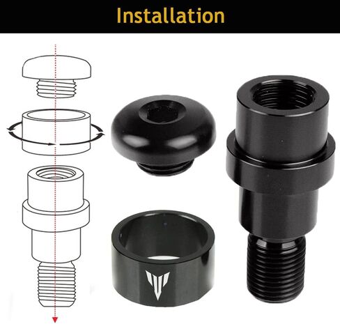 أطراف مقود Yamaha العالمي 22 مم 7/8 بوصة - أطراف مقابض الدراجات النارية لـ Yamaha MT-01 MT-03 MT-07 MT-09 MT-10 MT-125 2000-2022 (أسود) in Kuwait